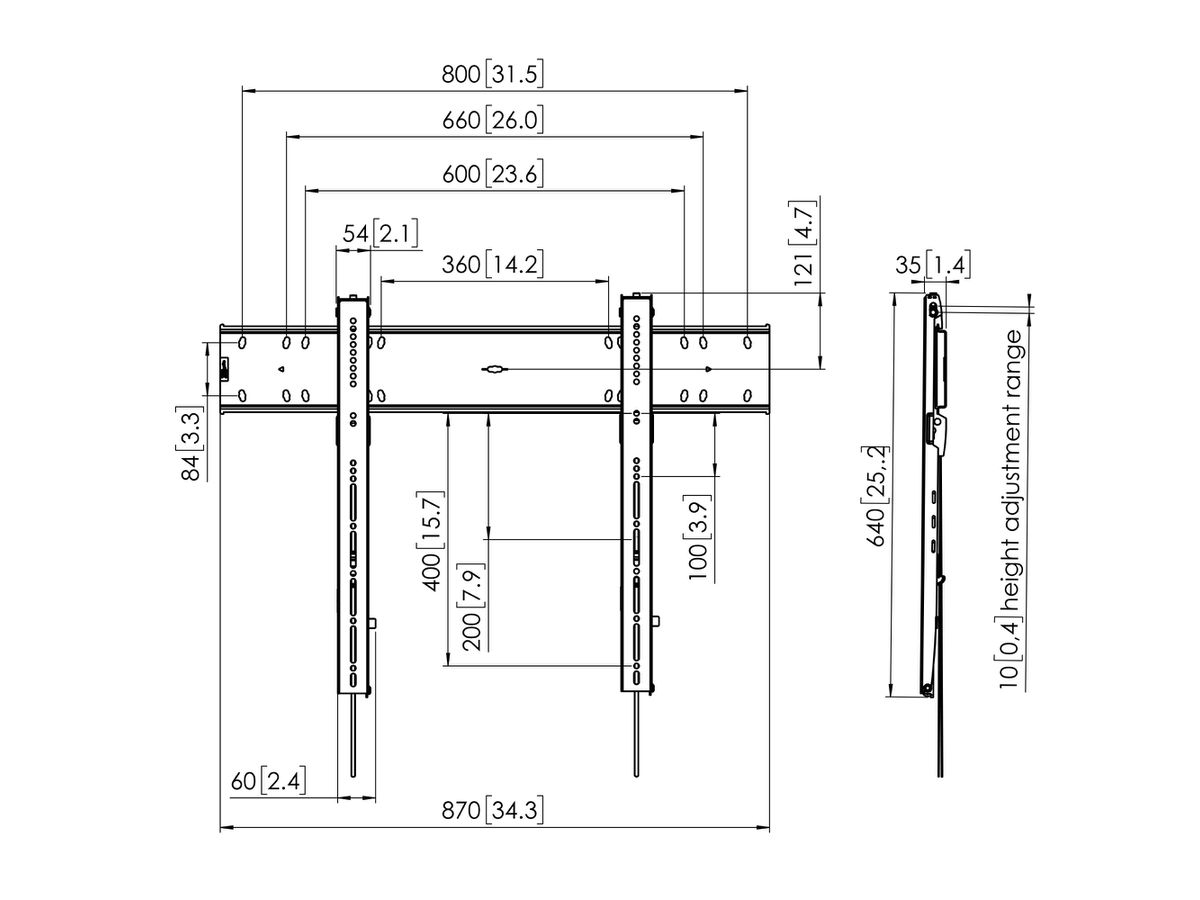 PFW 6800 - Wandhalterung fix, 55 - 80"