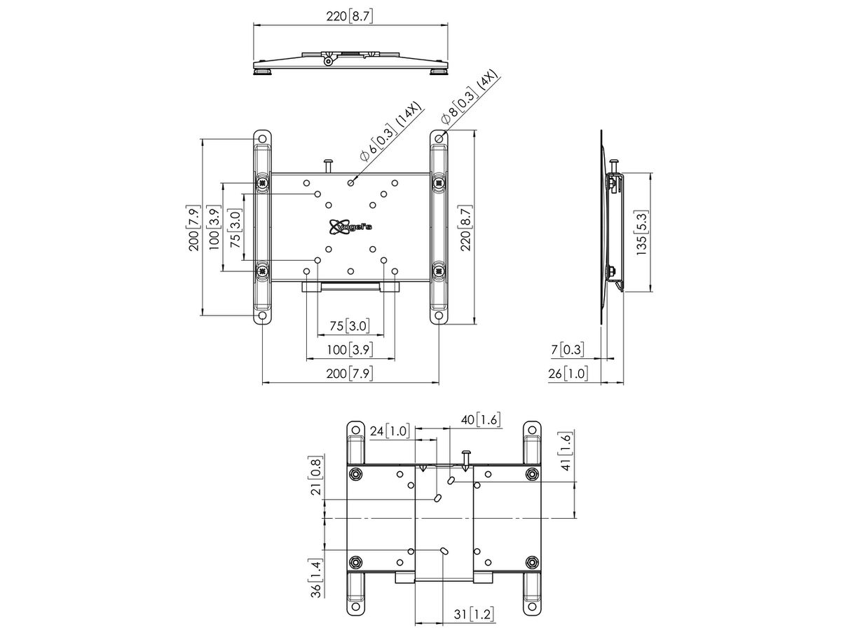 PFW 4200 - Wandhalter, fix, Vesa 75-200