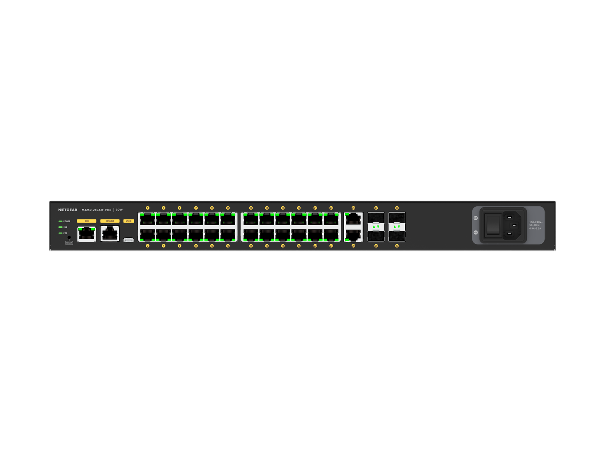 M4250-26G4XF-PoE+ - Network Switch 26Port 1G, Managed, 480W