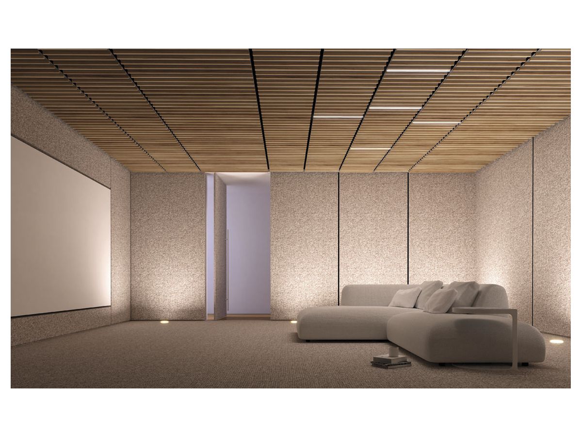MICROBAFFLE acoustic wall - fiber black - 60x120cm 4-point suspension quer