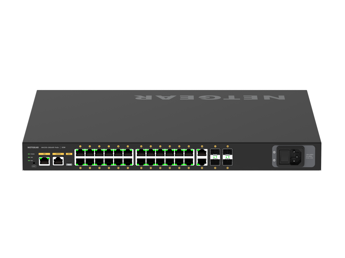 M4250-26G4XF-PoE+ - Network Switch 26Port 1G, Managed, 480W