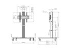 T 1544B - Trolley Säule 150cm, 400x400 Schwarz