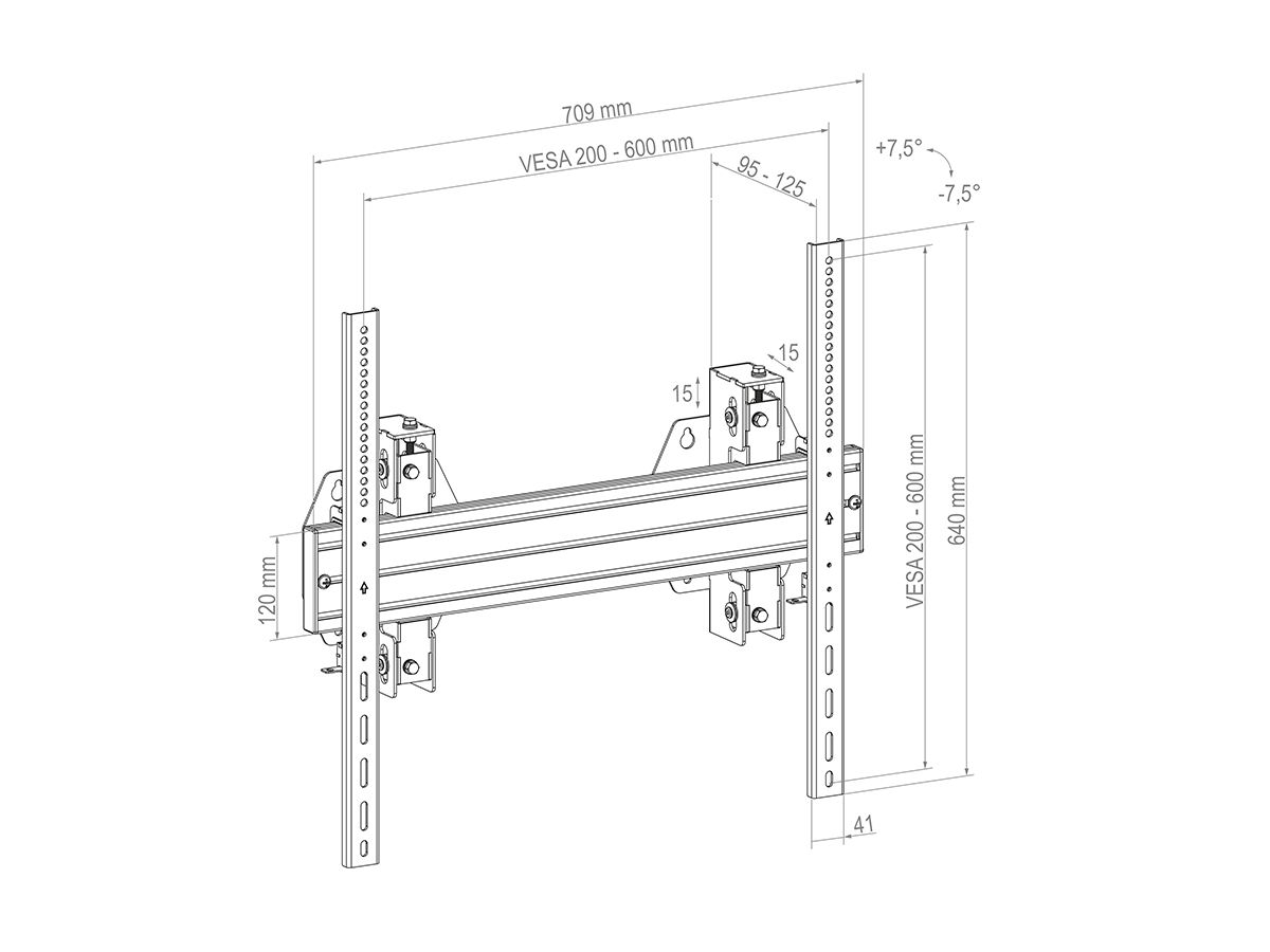 WH Synchron HD 55-75 Zoll - Wandhalterung schwerlast - 55-75 Zoll -